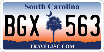 SC license plate BGX563