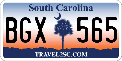 SC license plate BGX565