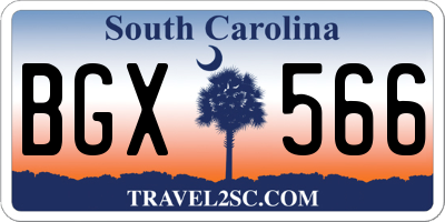 SC license plate BGX566