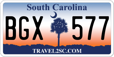 SC license plate BGX577