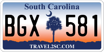 SC license plate BGX581