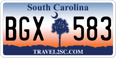 SC license plate BGX583