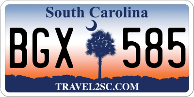 SC license plate BGX585