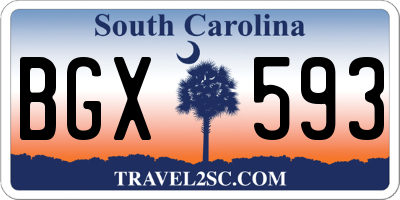 SC license plate BGX593