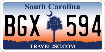 SC license plate BGX594