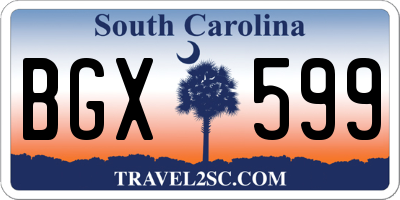 SC license plate BGX599