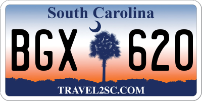SC license plate BGX620