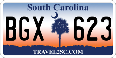 SC license plate BGX623