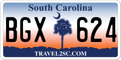 SC license plate BGX624