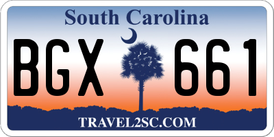 SC license plate BGX661