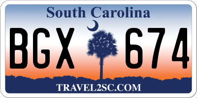 SC license plate BGX674