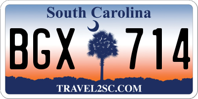 SC license plate BGX714