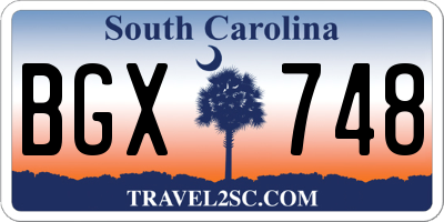 SC license plate BGX748