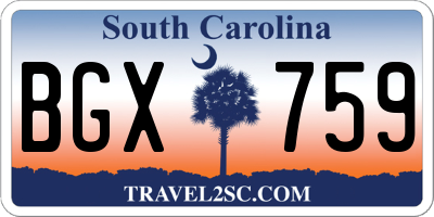 SC license plate BGX759