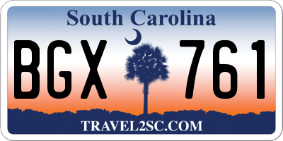 SC license plate BGX761
