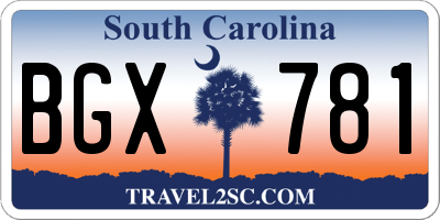 SC license plate BGX781