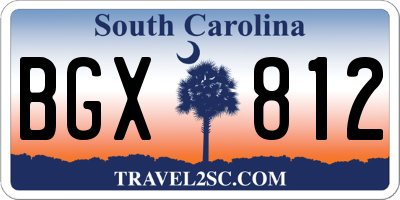 SC license plate BGX812