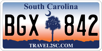 SC license plate BGX842