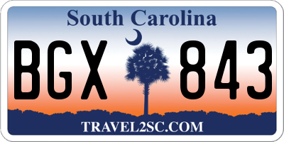 SC license plate BGX843