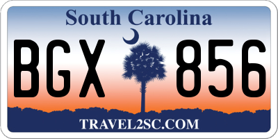 SC license plate BGX856