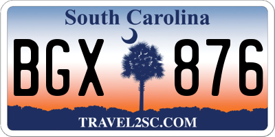SC license plate BGX876
