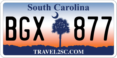 SC license plate BGX877