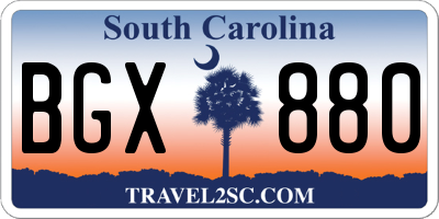 SC license plate BGX880