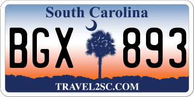 SC license plate BGX893