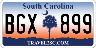 SC license plate BGX899