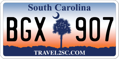SC license plate BGX907