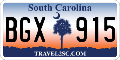 SC license plate BGX915