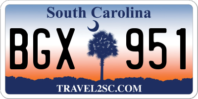 SC license plate BGX951