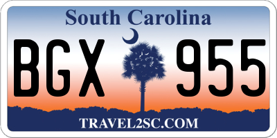 SC license plate BGX955