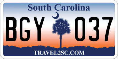 SC license plate BGY037