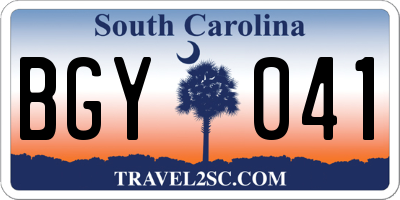 SC license plate BGY041