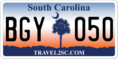 SC license plate BGY050