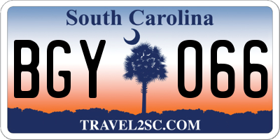 SC license plate BGY066