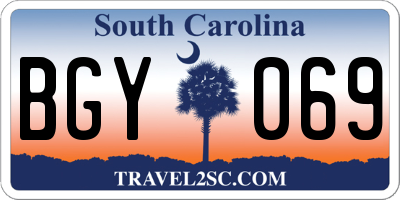 SC license plate BGY069