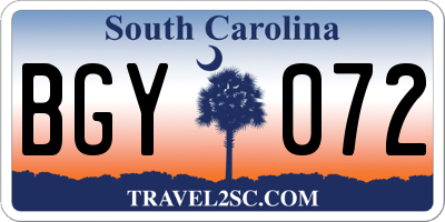SC license plate BGY072