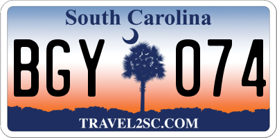 SC license plate BGY074