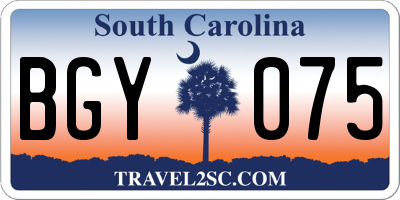 SC license plate BGY075