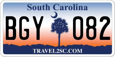 SC license plate BGY082