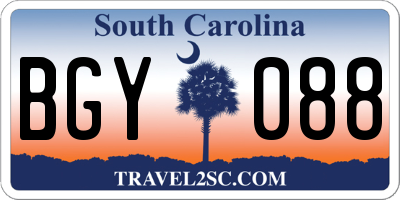 SC license plate BGY088