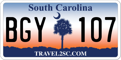 SC license plate BGY107