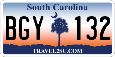 SC license plate BGY132