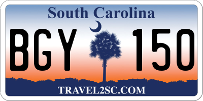 SC license plate BGY150