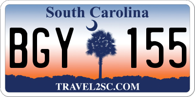 SC license plate BGY155