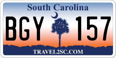 SC license plate BGY157