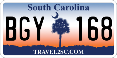 SC license plate BGY168
