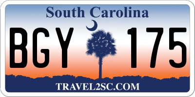 SC license plate BGY175